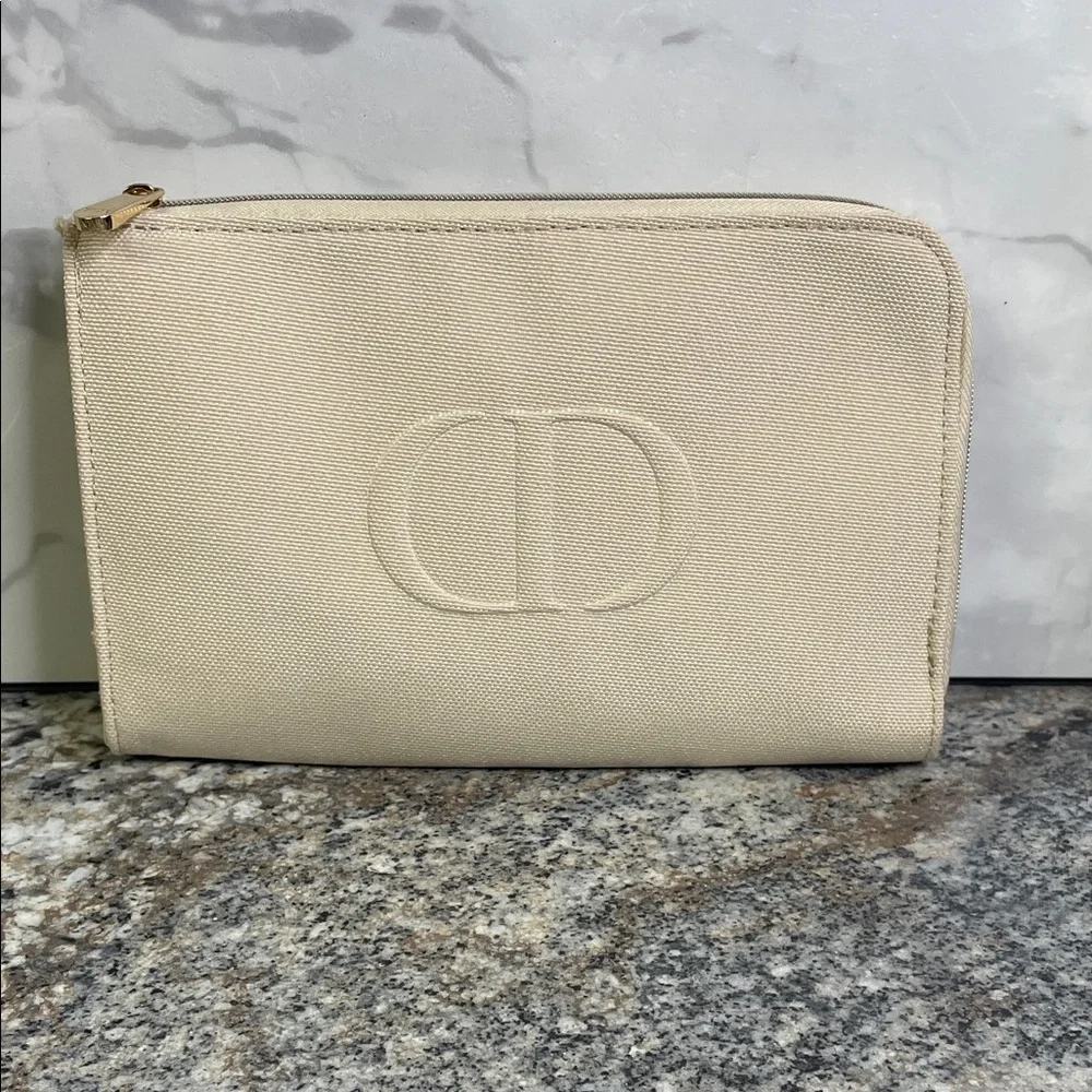 Dior Cream Canvas Pouch